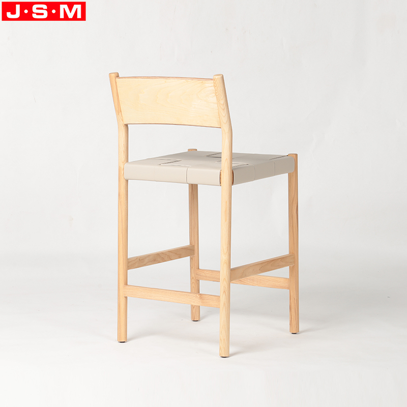 New Arrival No Stackable Ash Timber Frame Stool Comfortable Fashion High Stool For Home Office Bar