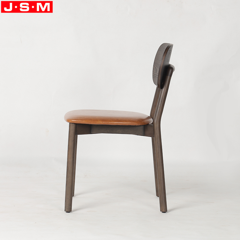 Modern Nordic Design Wooden Legs Restaurant Cafe Dining Chair With Cushion Seat