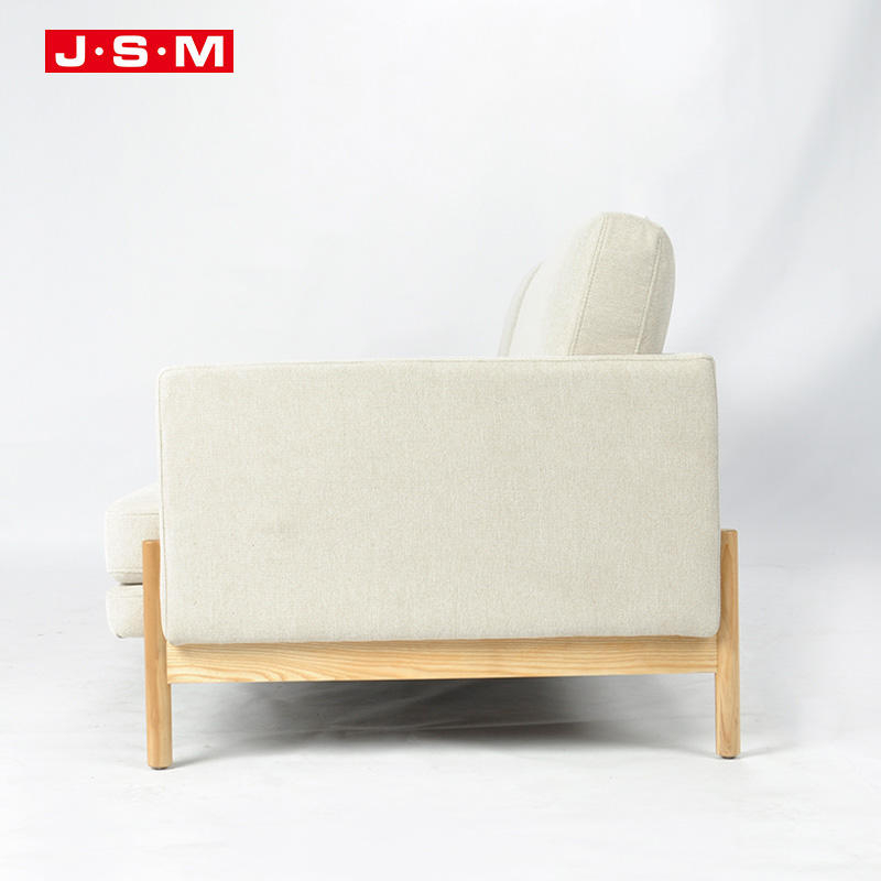 Nordic Modular Sectional L Furniture Wooden 3 Seater Leather Living Room Lounge 3 Seat Sofa