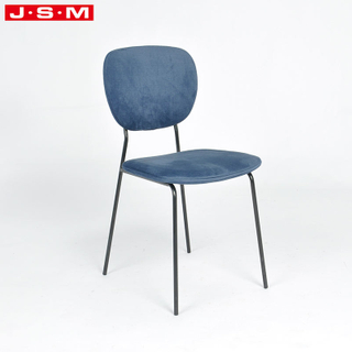 Modern Elegant Wooden Frame Blue Velvet Elegant Wood Walnut Restaurant Simple Dining Chair