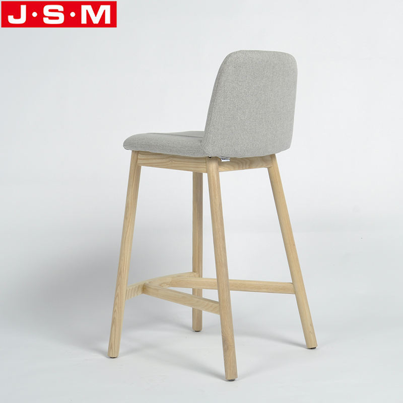 Nordic Coffee Step Stools Wood Leg 65cm Or 75cm High Chair Barstool Cushion Bar Chair