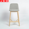 Nordic Coffee Step Stools Wood Leg 65cm Or 75cm High Chair Barstool Cushion Bar Chair