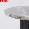 Round Bedside End Drink Side Tea Coffee Table Black Marble Top Side Table