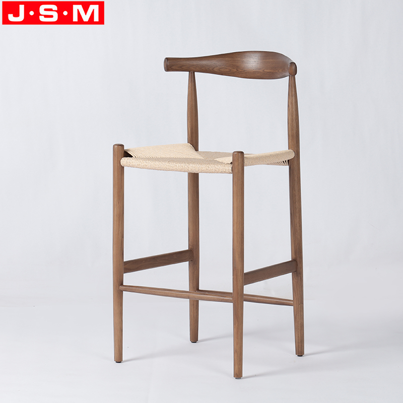 Paper Rope Seat Modern Bar Chairs