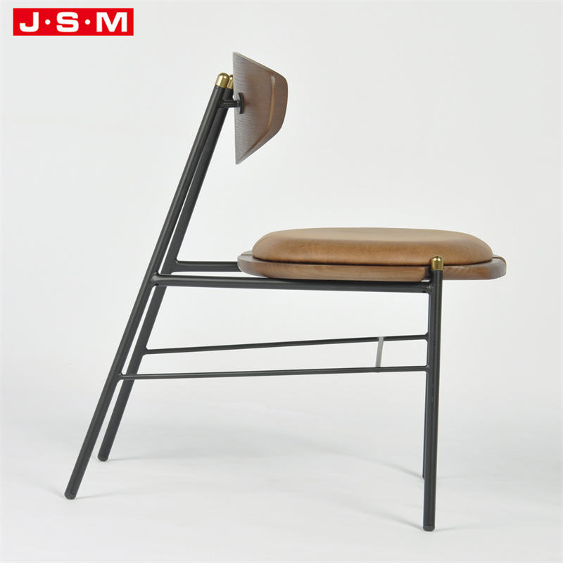 Wholesale Living Room Wabi-Sabi Leisure Style Leather Cover Metal Frame Armchair