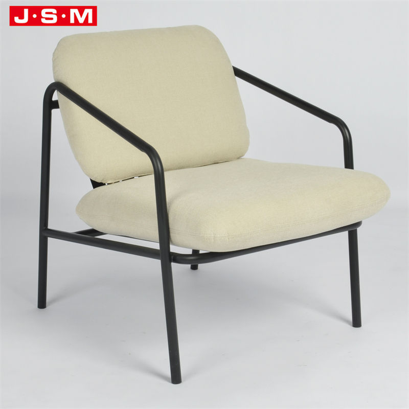 Quality Wabi-Sabi Style Leisure Home Office Chair Cushioned Armchairs With Metal Leg