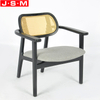 Luxury Terrace Living Room Comfortable Fabric Accent Leisure Lounge Chair Upholstered Wood Frame Armchair