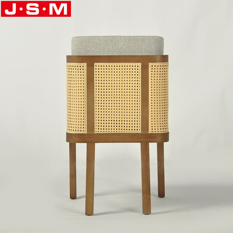 Comfortable Cushion Seat Back Chair Plastic Rattan Back Dining Chair Without Armrests