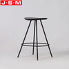 Cheap Black Nordic Kitchen Modern Ash Timber Seat Bar High Stool With Metal Legs