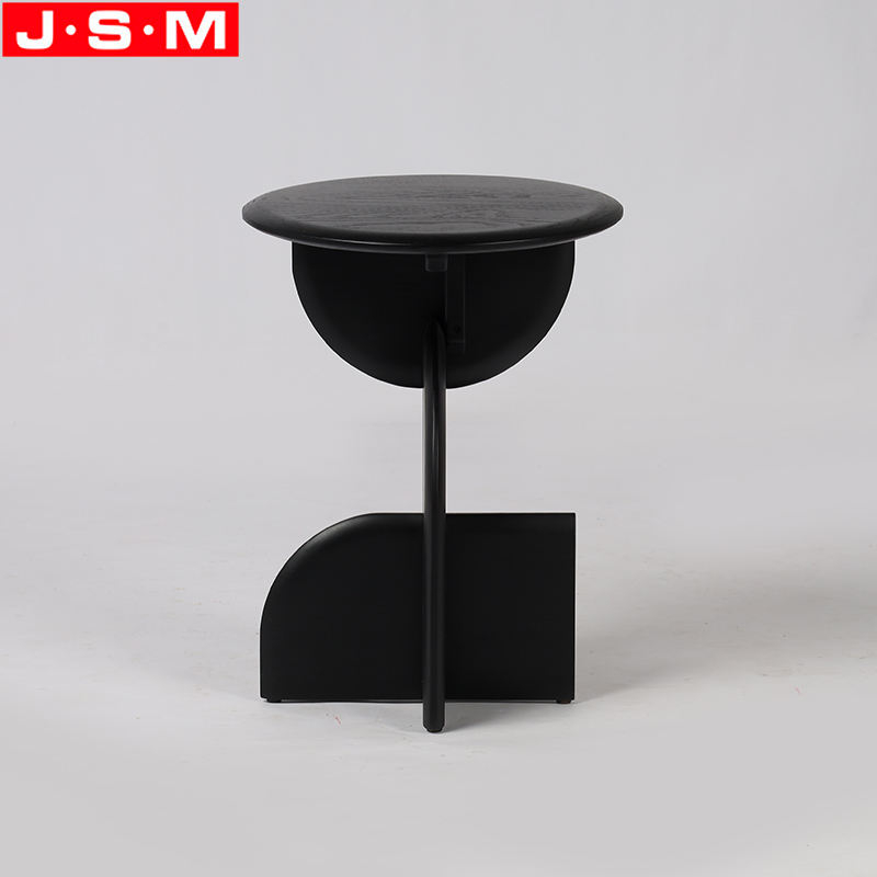 Contemporary Art Round Tea Table Side Ash Timber Frame Side Coffee Table
