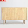 Wood Veneer Carcase Storage Cabinet With Cotton Rope Decoration