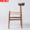 Vintage Paper Rope Seat Living Room Wooden Legs Restaurant Dining Chair