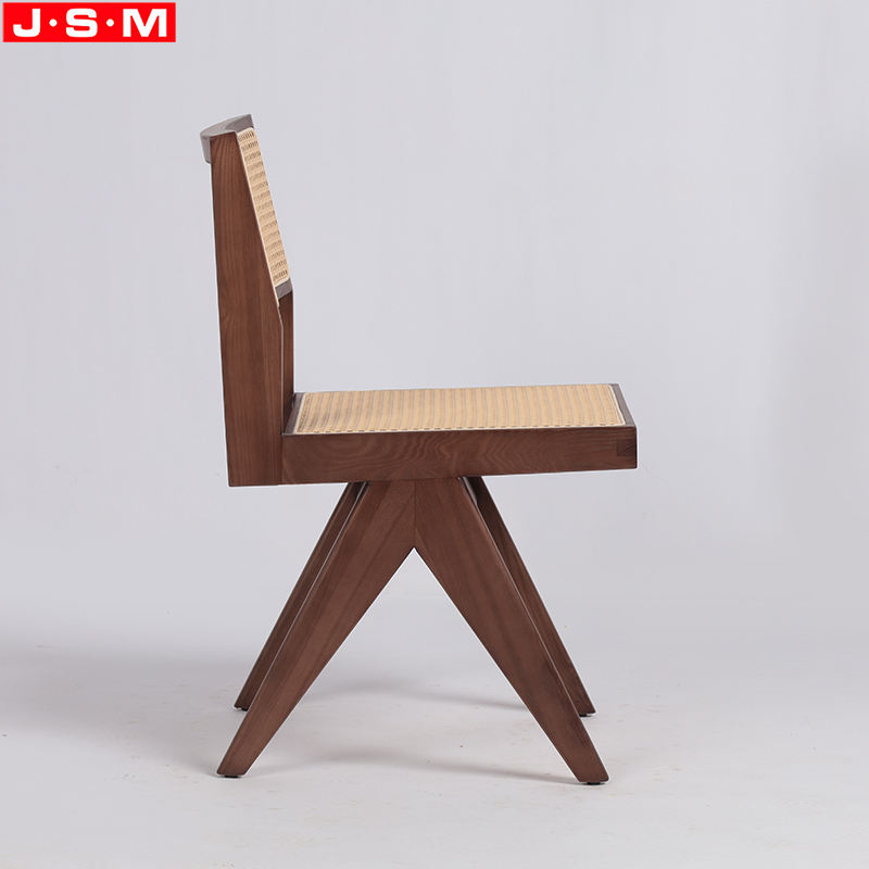 Living Room Chairs Wooden Furniture Artificial Rattan Seat And Back Dining Chair
