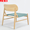 Modern Outdoor Office Hotel Relax Solid Wooden Blue Fabric Living Room Accent Chair Furniture Armchair