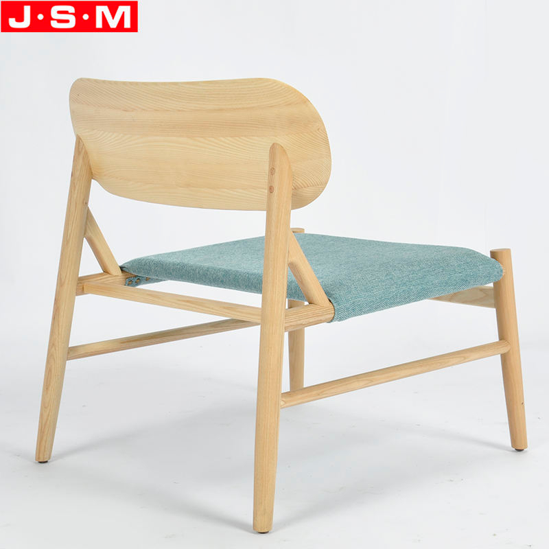 Modern Outdoor Office Hotel Relax Solid Wooden Blue Fabric Living Room Accent Chair Furniture Armchair