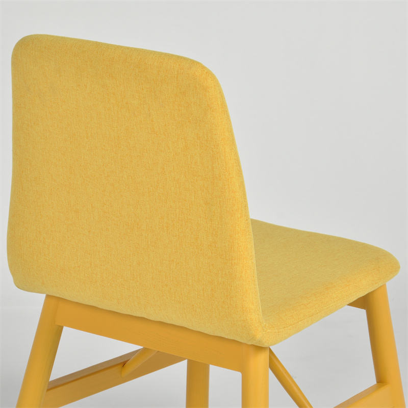 Nordic Italian Coffee House Wooden Frame Upholstered Dining Leather Chair