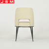 ODM Dining Chairs Wooden Tea Art Club Dining Chair With Metal Base