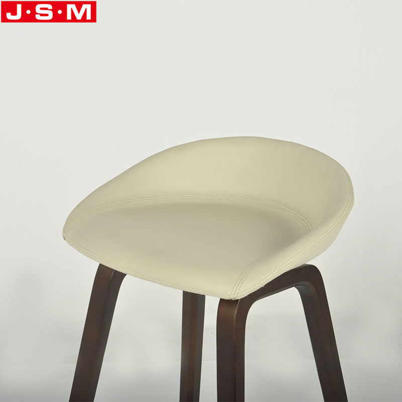 Custom Colors High Stool Kitchen Wooden Fabric Ash Timber Base Bar Chair