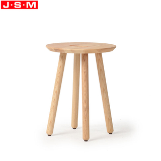 Living Room Modern Solid Wood Coffee Table Ash Wooden Round Side Table