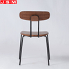High Quality Stackable Iron Legs Dinning Room Wooden Back And Seat Restaurant Dinning Chair