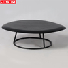 Customized Color And Size Coffee Table Metal Leg Buff Veneer Top Tea Table