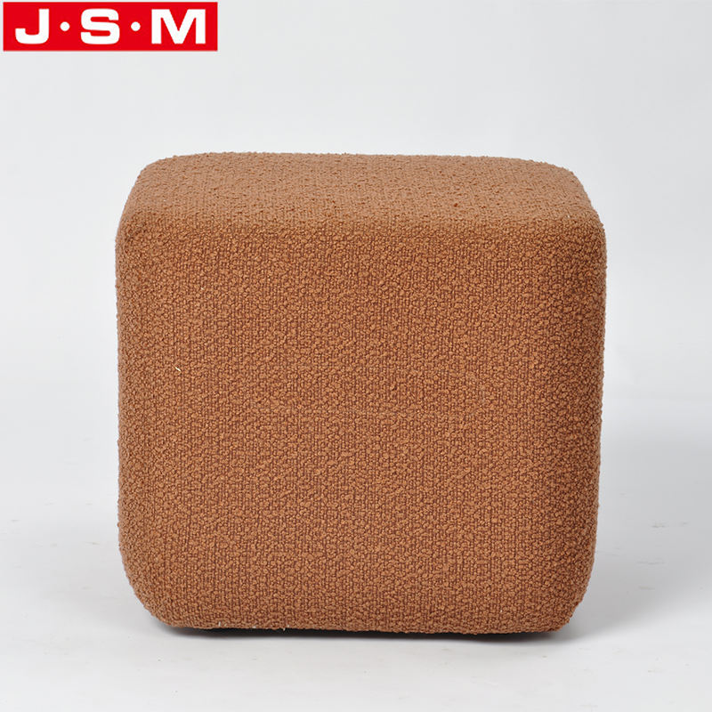 Upholstered Space Saving Tufted Square Stool Footrest Footstool Ottoman With Wooden Frame