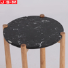 Minimalist Customized Coffee Table Stone Top Wood Leg Side Table