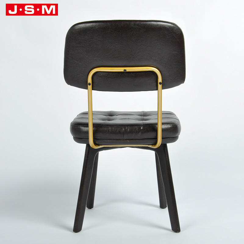 High Quality Furniture Dining Room Black Leather Upholstered Metal Dining Chairs