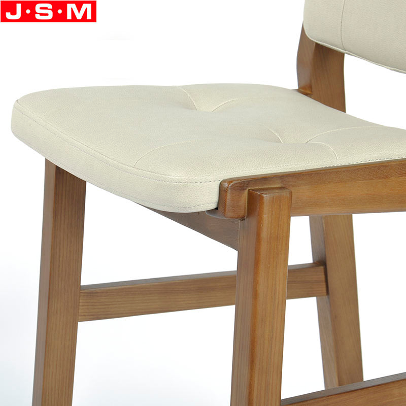 Cheap Lounge Kitchen Outdoor Wooden Counter Height White Leather Bar Stools