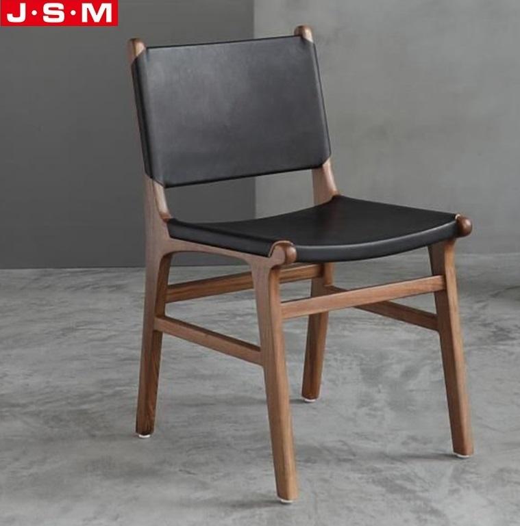Simple Design Modern Nordic Wood Natural Faux Leather Outdoor Fabric Providers Dining Wood Chair
