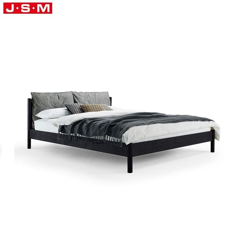 Modern Luxury Nordic Design Wooden Furniture Twin Size Bed Upholstery Single Bed