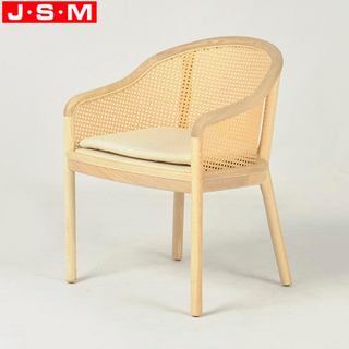 Elegant Modern Plastic Rattan Back Outdoor Wooden Cushion Seat Dining Room Chairs