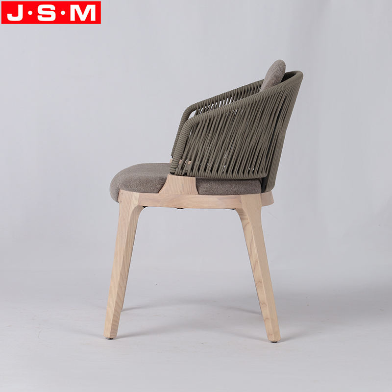 Factory Wholesale Home Furniture Cuton Rope Woven Dinning Chair Base Ash Wood Leisure Dinning Chair