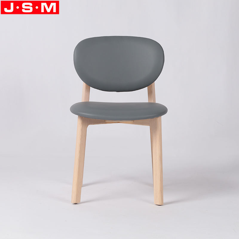 High Quality Comfortable Modern Design Ash Frame Indoor Hotel Cafe Fabric Upholstery Pu Dining Chair