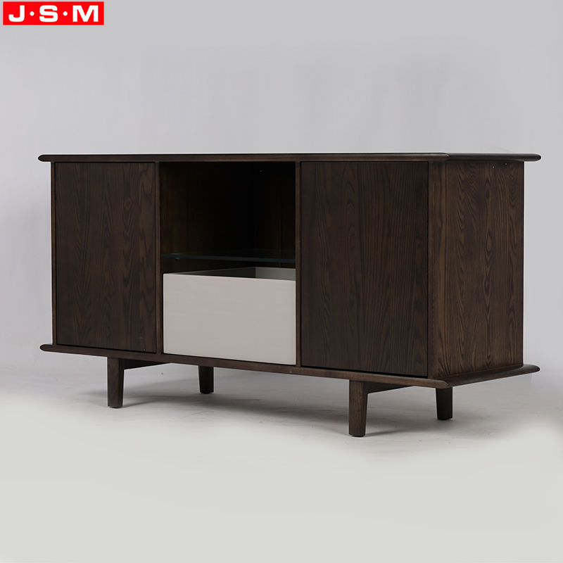 Modern Ash Timber Legs Home Veneer Carcase Wooden Panel Living Room TV Cabinet