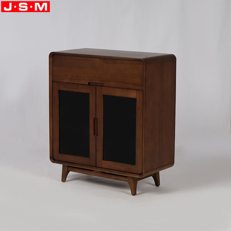Simple One Drawers Brown Ash Timber Wood Base Living Room Cabinet