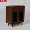 Simple One Drawers Brown Ash Timber Wood Base Living Room Cabinet