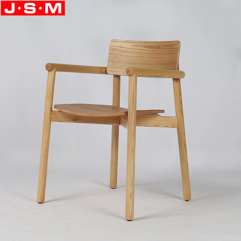 Hot Sale Veneer Back Outdoor Chair Wooden Restaurant Dining Chair With Arm