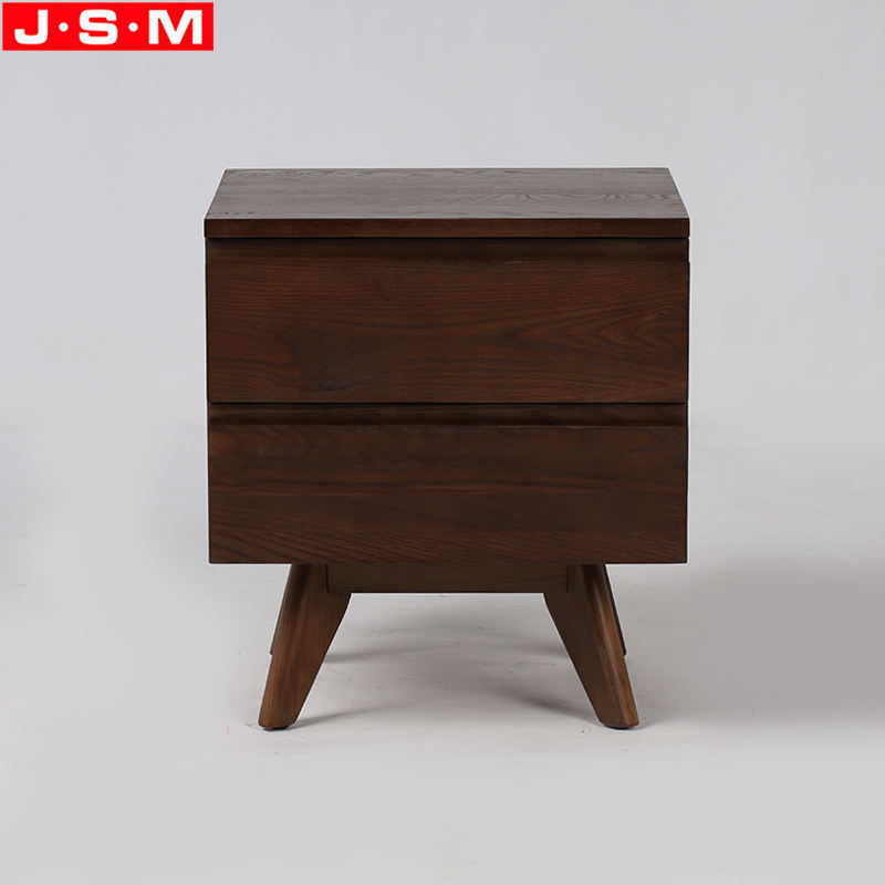 European Style Storage Cabinet Nightstand Two Drawers Table Bedside With Ash Timber Legs