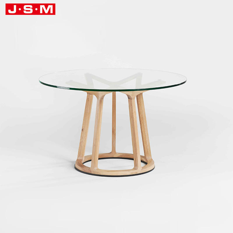 Luxury Nordic Modern Outdoor Rustic Wooden Solid Wood Room Round Marble 6 Seater Dining Tables Set