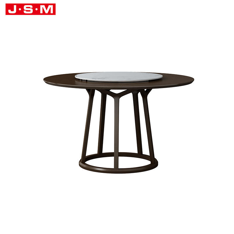 Luxury Nordic Modern Outdoor Rustic Wooden Solid Wood Room Round Marble 6 Seater Dining Tables Set