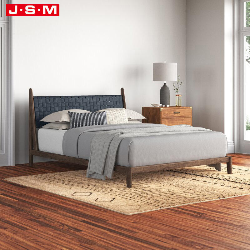 High Quality Upholstered Solid Wood Ash Timber Bed Frame King Size Bed