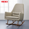 Classic Retro Foam And Fabric Single Seat Wingback Wooden Leg Armchair