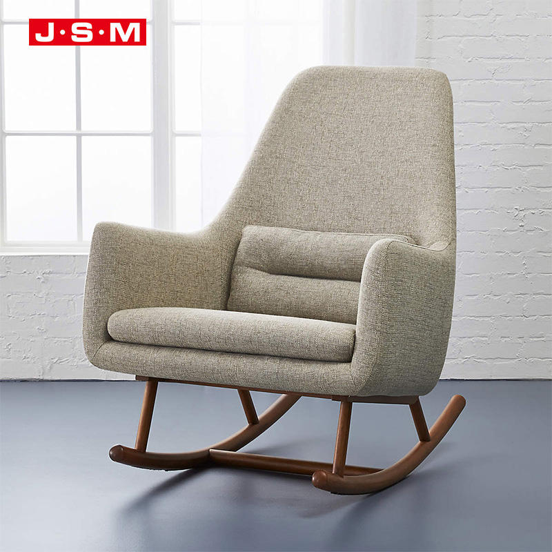 Classic Retro Foam And Fabric Single Seat Wingback Wooden Leg Armchair