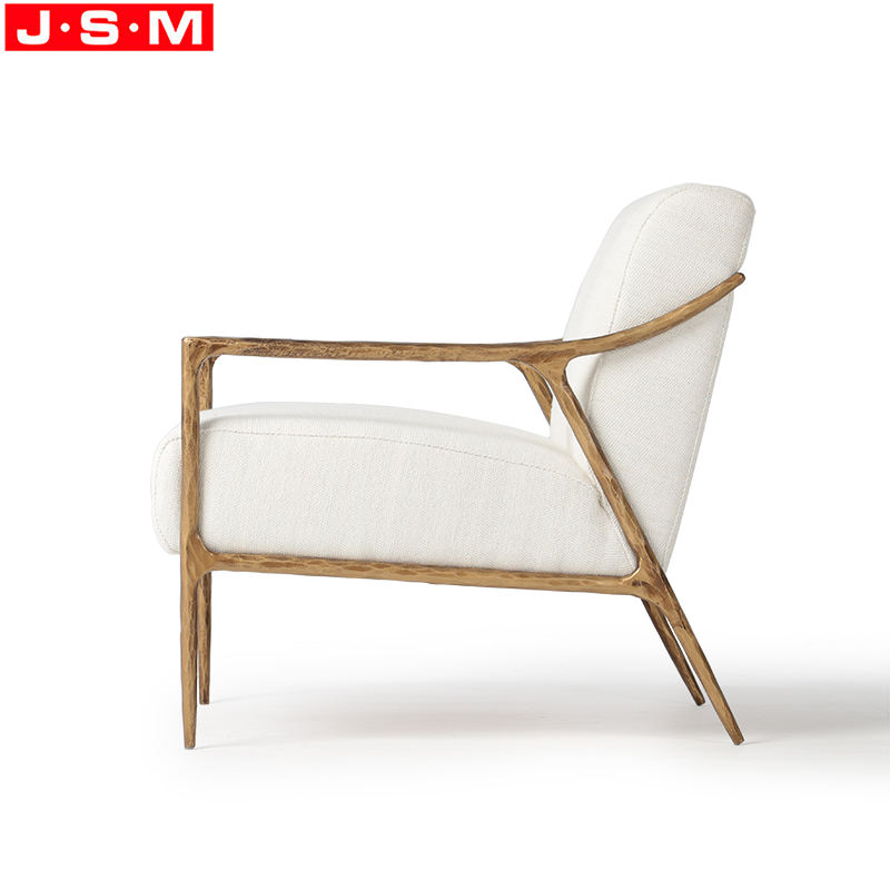 Italia Art Design Modern Style Metal Frame Armchair For Villa Hotel Living Room Fabric Leisure Chair