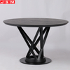 Restaurant Black Round Dining Table Small Space Dinning Table Set