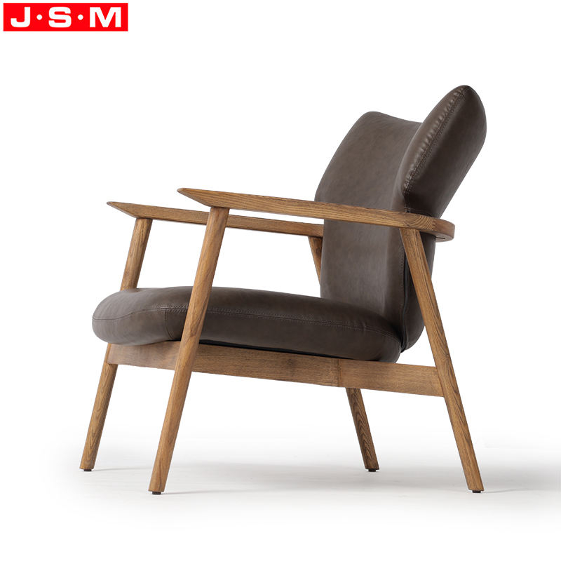Wabi-Sabi Wood Chair Upholstered Accent Armchair For Living Room Leisure Chair