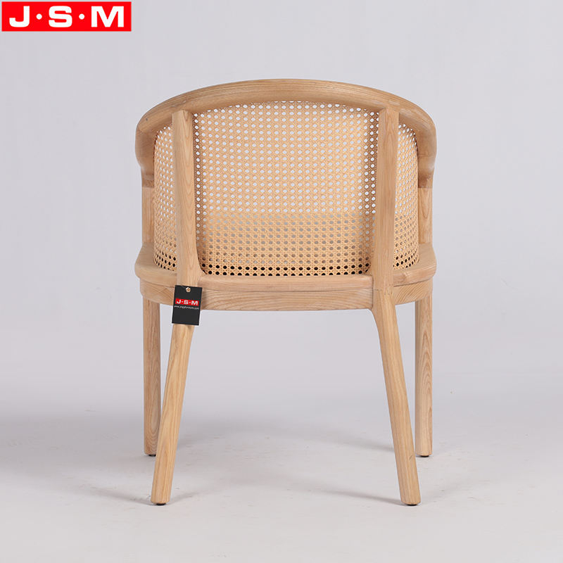 Hot Sell Customization Ash Wood Pvc Rattan Upholstery Seat Pad Dining Chair