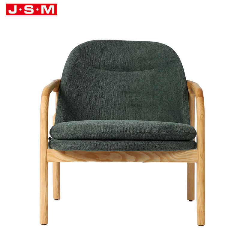Indoor Fancy Living Room Furniture Ash Solid Wood Frame Single Room Seating Armchair Chair