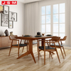Hot Sale Gold Minimalist Large Dinner Round Wood Rotating Oak 8 Seater Dining Table Set